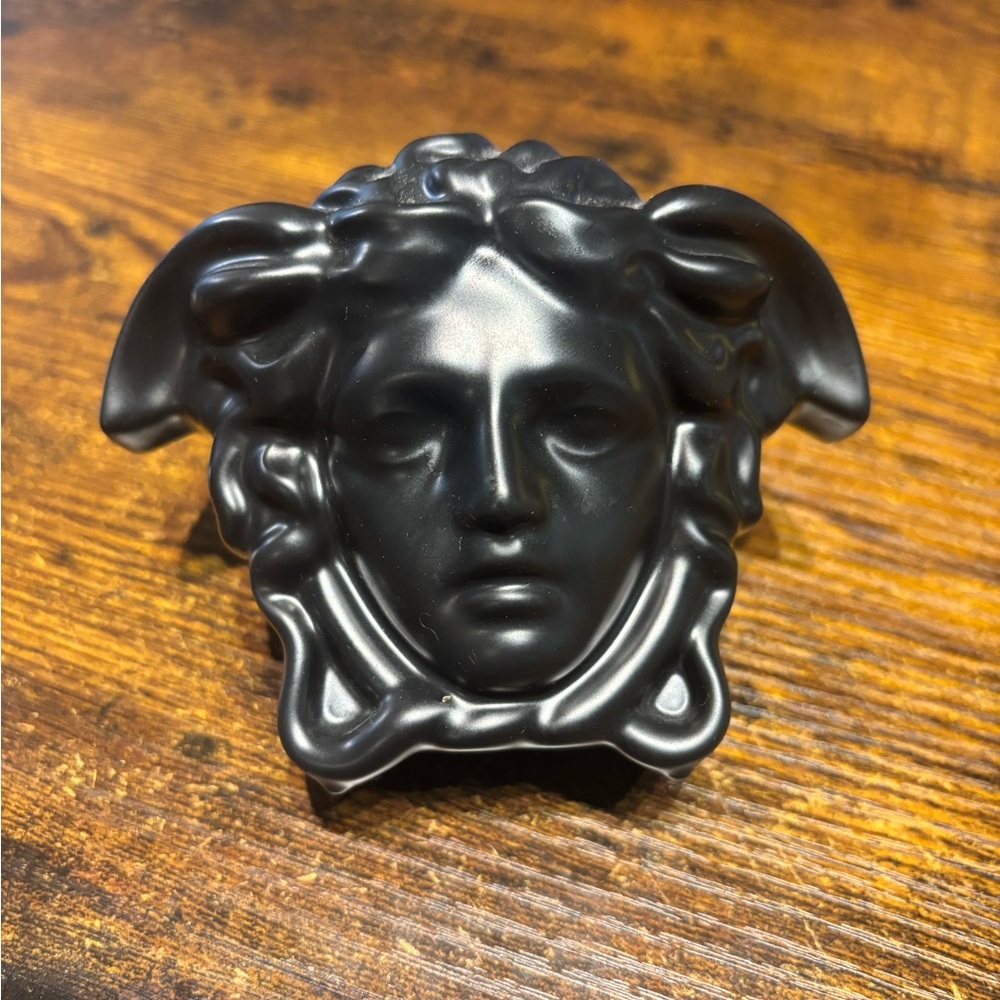 Versace Black Medusa Head vase 3.5 inch